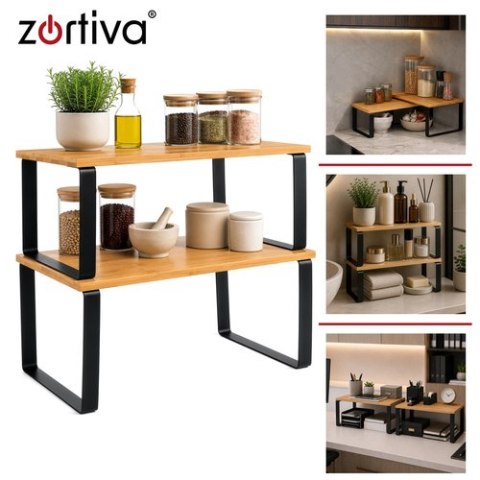 Półka kuchenna bambusowa - 2 szt. Zortiva