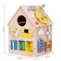 Drewniany domek manipulacyjny dla dzieci panel edukacyjny XXL 30 elementów