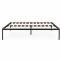 Łóżko metalowe 190x200 cm ze stelażem minimalistyczna czarna rama ModernHome