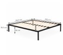 Łóżko metalowe 190x200 cm ze stelażem minimalistyczna czarna rama ModernHome