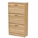 Szafka na buty 3-komorowa 60 cm uchylna do przedpokoju loft jasny dąb ModernHome