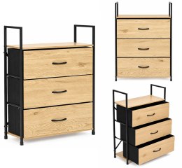 Szafka z 3 szufladami materiałowymi regał 60 cm organizer tekstylny loft ModernHome