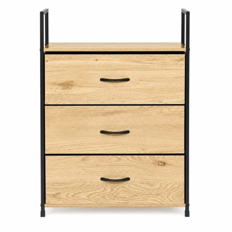 Szafka z 3 szufladami materiałowymi regał 60 cm organizer tekstylny loft ModernHome