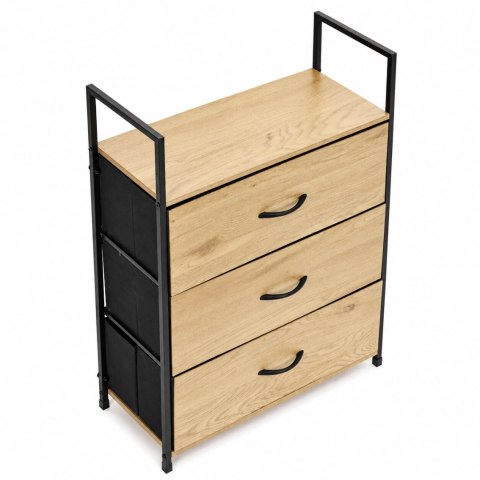 Szafka z 3 szufladami materiałowymi regał 60 cm organizer tekstylny loft ModernHome