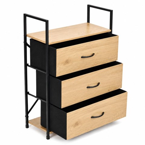 Szafka z 3 szufladami materiałowymi regał 60 cm organizer tekstylny loft ModernHome