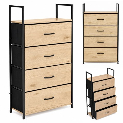 Szafka z 4 szufladami materiałowymi regał 60 cm organizer tekstylny loft ModernHome