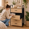 Szafka z 4 szufladami materiałowymi regał 60 cm organizer tekstylny loft ModernHome