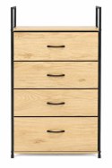 Szafka z 4 szufladami materiałowymi regał 60 cm organizer tekstylny loft ModernHome