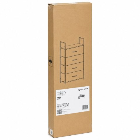 Szafka z 4 szufladami materiałowymi regał 60 cm organizer tekstylny loft ModernHome