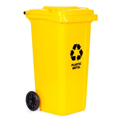 Zestaw 5 koszy na śmieci pojemniki 5x240L niebieski zielony żółty czarny brązowy makulatura szkło plastik odpady zmieszane BIO g