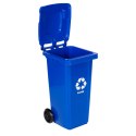 Zestaw 5 koszy na śmieci pojemniki 5x240L niebieski zielony żółty czarny brązowy makulatura szkło plastik odpady zmieszane BIO g