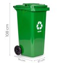 Zestaw 5 koszy na śmieci pojemniki 5x240L niebieski zielony żółty czarny brązowy makulatura szkło plastik odpady zmieszane BIO g