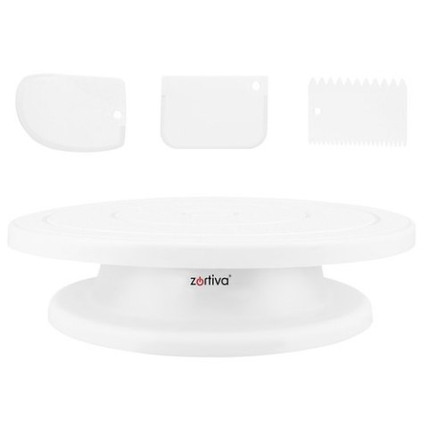 Patera obrotowa + 3 szpatułki do dekoracji ciast