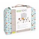 Sklep zoologiczny w walizce piętrowy drewniane mebelki zestaw 23 akcesoriów ECOTOYS
