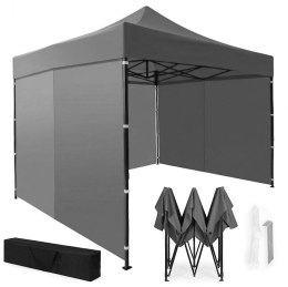 PAWILON HANDLOWY Ogrodowy Eventowy 3x3m Automatyczny 4 ścianki - SZARY