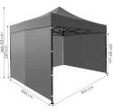 PAWILON HANDLOWY Ogrodowy Eventowy 3x3m Automatyczny 4 ścianki - SZARY