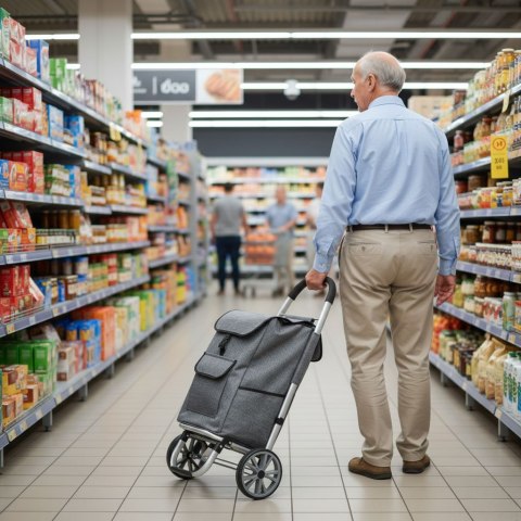 Wózek na zakupy torba 33 litry duże koła dodatkowe kieszenie ModernHome