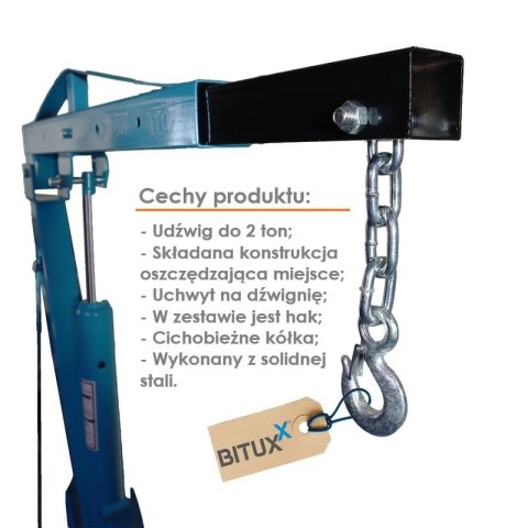 ŻURAW WARSZTATOWY DŹWIG PODNOŚNIK SILNIKA 2T BITUXX