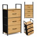 Szafka z 3 szufladami materiałowymi regał cm organizer tekstylny loft ModernHome