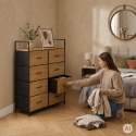 Szafka komoda 8 szuflad materiałowych 80 cm organizer tekstylny MDF loft ModernHome