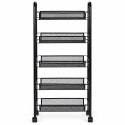 Metalowy regał mobliny organizer łazienkowy kuchenny z 5 półkami kółka czarny ModernHome