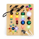 Drewniana tablica manipulacyjna interaktywna przełączniki światła LED ECOTOYS