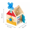 Drewniany domek z narzędziami zestaw majsterkowicza młotek śrubki 32 elementy ECOTOYS
