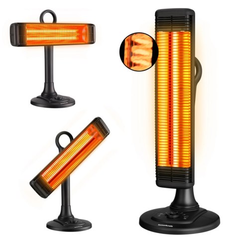Ogrzewacz promiennik tarasowy na podczerwień poziomy pionowy oscylacyjny 1000W