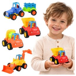 Traktor/ koparka/ wywrotka z napędem- zestaw 4szt.