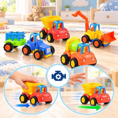 Traktor/ koparka/ wywrotka z napędem- zestaw 4szt.
