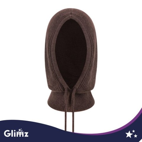 Czapka zimowa komin - brązowa Glimz