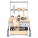Drewniany warsztat majsterkowicza dla dzieci pchacz wózek z narzędziami 34 elementy ECOTOYS
