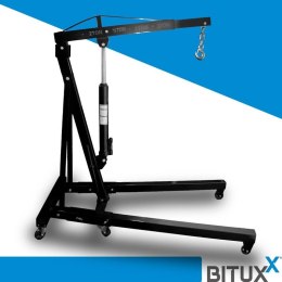 Składany hydrauliczny żuraw warsztatowy / podnośnik do silników 2000 kg, czarny, BITUXX