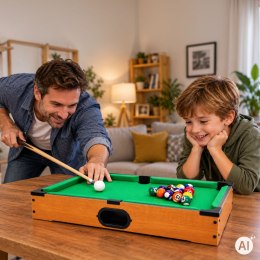 Stół do bilarda mini 50x30 cm zestaw do gry dla dzieci akcesoria ECOTOYS