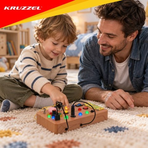 Tablica manipulacyjna z włącznikami LED Kruzzel