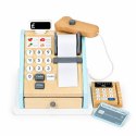 Drewniana kasa fiskalna dla dzieci terminal skaner banknoty monety karta ECOTOYS