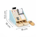 Drewniana kasa fiskalna dla dzieci terminal skaner banknoty monety karta ECOTOYS