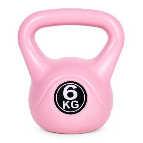 Kettlebell kettle 6 kg do ćwiczeń hantla kula odważnik obciążenie ciężar fitness różowy MOVEPRO