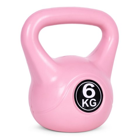 Kettlebell kettle 6 kg do ćwiczeń hantla kula odważnik obciążenie ciężar fitness różowy MOVEPRO
