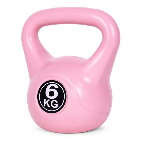 Kettlebell kettle 6 kg do ćwiczeń hantla kula odważnik obciążenie ciężar fitness różowy MOVEPRO