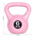 Kettlebell kettle 6 kg do ćwiczeń hantla kula odważnik obciążenie ciężar fitness różowy MOVEPRO
