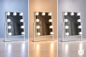 Lustro do makijażu LED 25x30 cm kosmetyczne podświetlane 3 barwy 9 żarówek ModernHome