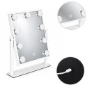 Lustro do makijażu LED 25x30 cm kosmetyczne podświetlane 3 barwy 9 żarówek ModernHome