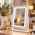 Lustro do makijażu LED 25x30 cm kosmetyczne podświetlane 3 barwy ModernHome