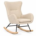 Fotel bujany uszak wypoczynkowy tkanina boucle teddy kremowy ModernHome