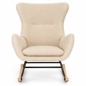 Fotel bujany uszak wypoczynkowy tkanina boucle teddy kremowy ModernHome