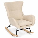 Fotel bujany uszak wypoczynkowy tkanina boucle teddy kremowy ModernHome