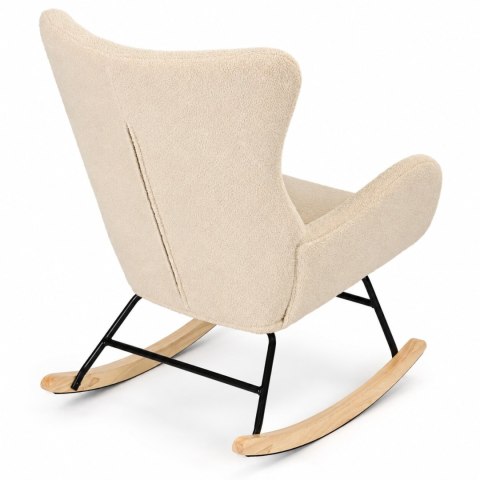 Fotel bujany uszak wypoczynkowy tkanina boucle teddy kremowy ModernHome