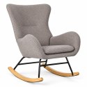 Fotel bujany uszak wypoczynkowy tkanina boucle teddy szary ModernHome