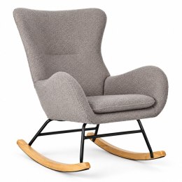 Fotel bujany uszak wypoczynkowy tkanina boucle teddy szary ModernHome